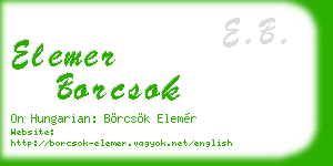 elemer borcsok business card